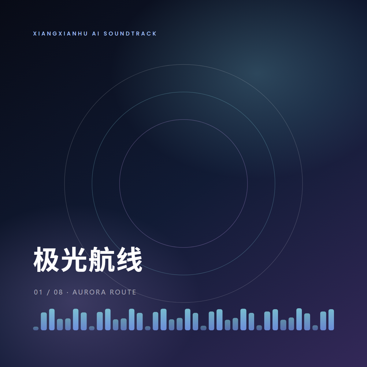 AI 生成的专辑封面《极光航线》